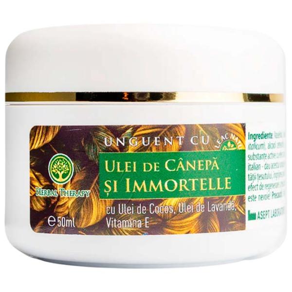 Unguent Herbal Therapy Ulei de Cânepă și Immortelle White / 0.05l photo 1 Unguent Herbal Therapy Ulei de Cânepă și Immortelle White / 0.05l photo 1