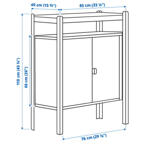 Comodă pentru birou Ikea Bror  110 x 85 x 40 / Metal / Black photo 2