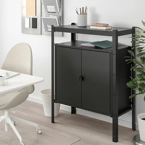 Comodă pentru birou Ikea Bror  110 x 85 x 40 / Metal / Black photo 4