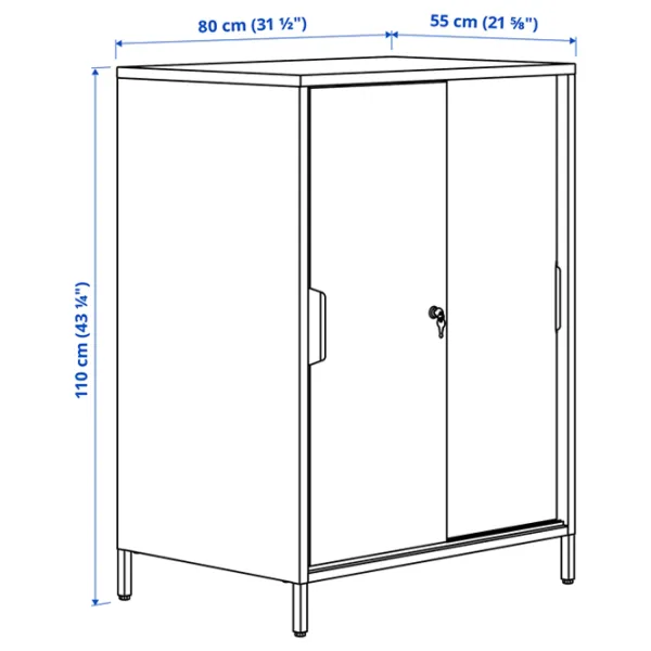 Comodă pentru birou Ikea Trotten 110 x 80 x 55 / Metal / Alb photo 2