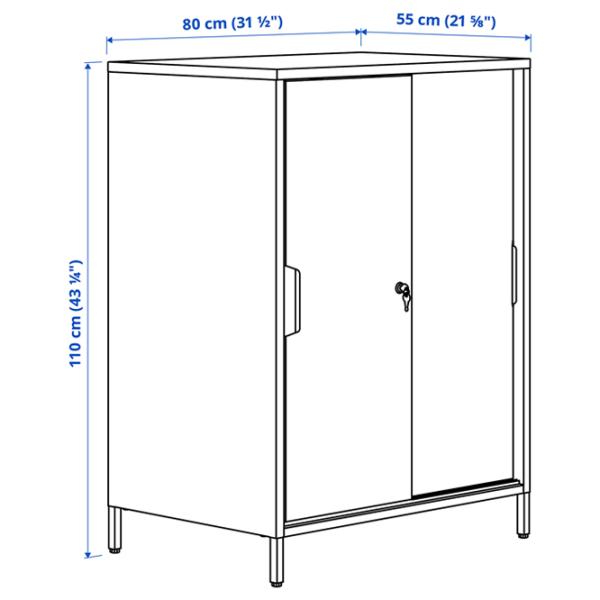 Comodă pentru birou Ikea Trotten 110 x 80 x 55 / Metal / Alb photo 2