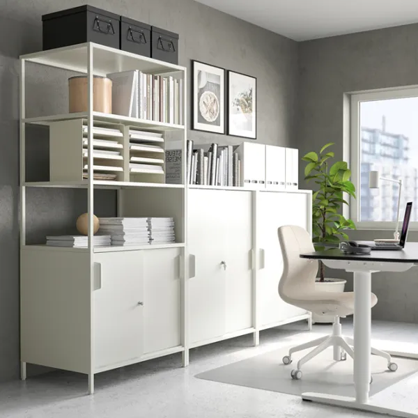 Comodă pentru birou Ikea Trotten 110 x 80 x 55 / Metal / Alb photo 5