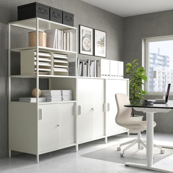 Comodă pentru birou Ikea Trotten 110 x 80 x 55 / Metal / Alb photo 5