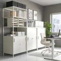 Comodă pentru birou Ikea Trotten 110 x 80 x 55 / Metal / Alb photo 5
