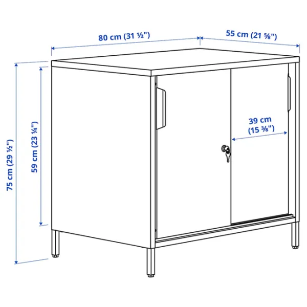 Comodă pentru birou Ikea Trotten 75 x 80 x 55 / Metal / Antracite photo 5