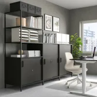 Comodă pentru birou Ikea Trotten 110 x 160 x 55 / Metal / Antracite photo 3