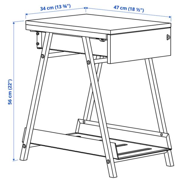 Comodă pentru birou Ikea Trotten 56 x 34 x 47 / Metal / Alb photo 8