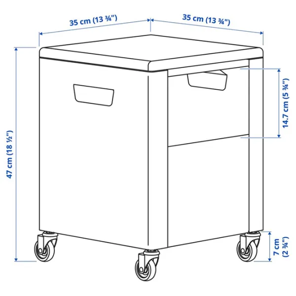 Comodă pentru birou Ikea Trotten 47 x 35 x 35 / Metal / Bambus photo 2 Comodă pentru birou Ikea Trotten 47 x 35 x 35 / Metal / Bambus photo 2