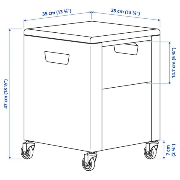Comodă pentru birou Ikea Trotten 47 x 35 x 35 / Metal / Bambus photo 2 Comodă pentru birou Ikea Trotten 47 x 35 x 35 / Metal / Bambus photo 2