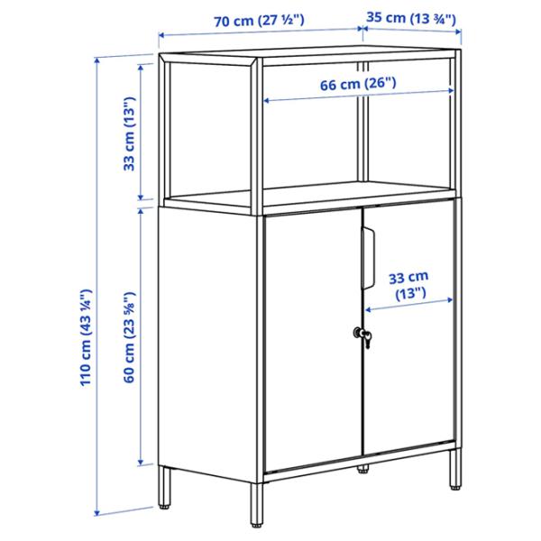 Comodă pentru birou Ikea Trotten 110 x 70 x 35 / Metal / Alb photo 2