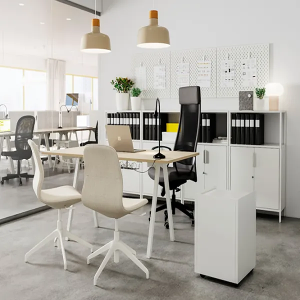 Comodă pentru birou Ikea Trotten 110 x 70 x 35 / Metal / Alb photo 3
