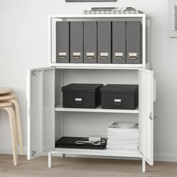 Comodă pentru birou Ikea Trotten 110 x 70 x 35 / Metal / Alb photo 7