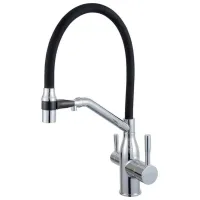 Baterie pentru bucătărie Frap F 4397 Mono comandă / Pivotantă / Alamă / Black