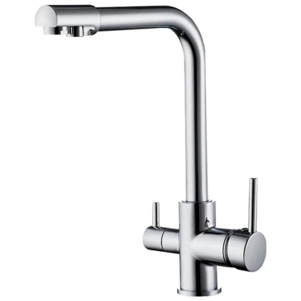 Baterie pentru bucătărie Frud R 43053 cu două pîrghii / Pivotantă / Alamă / Inox photo 1