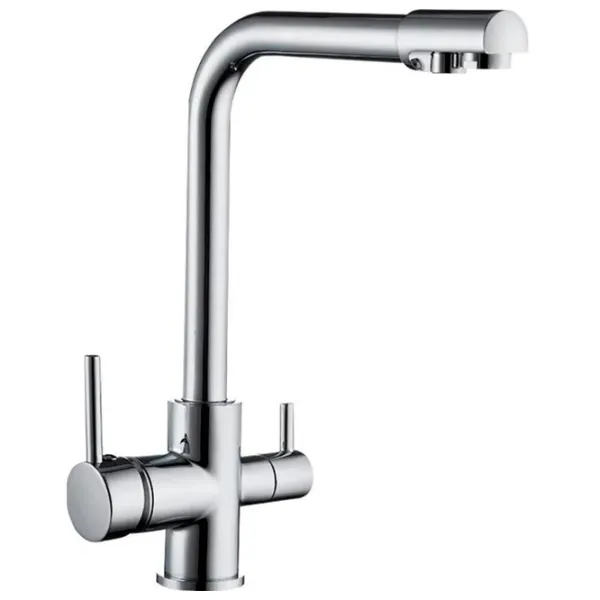 Baterie pentru bucătărie Frud R 43053 cu două pîrghii / Pivotantă / Alamă / Inox photo 2