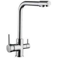 Baterie pentru bucătărie Frud R 43053 cu două pîrghii / Pivotantă / Alamă / Inox photo 2