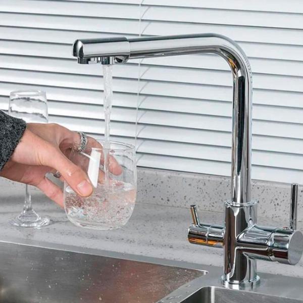 Baterie pentru bucătărie Frud R 43053 cu două pîrghii / Pivotantă / Alamă / Inox photo 3