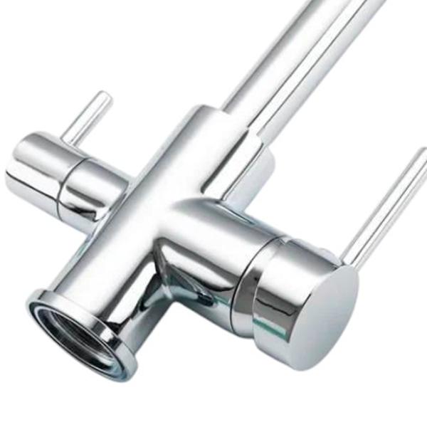 Baterie pentru bucătărie Frud R 43053 cu două pîrghii / Pivotantă / Alamă / Inox photo 4