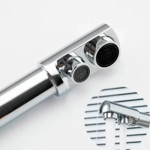 Baterie pentru bucătărie Frud R 43053 cu două pîrghii / Pivotantă / Alamă / Inox photo 5