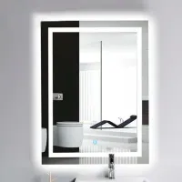 Oglindă de baie Gappo LED G 601 Aluminiu / Dreptunghiulară photo 3