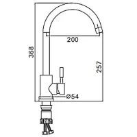 Baterie pentru bucătărie Frap F 40899-4 Mono comandă / Pivotantă / Inox / Crom photo 2