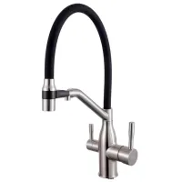 Baterie pentru bucătărie Frap F 4397-5 Mono comandă / Pivotantă / Inox / Black