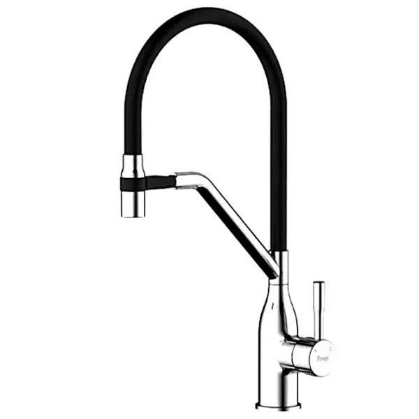 Baterie pentru bucătărie Frap F 4497 Mono comandă / Pivotantă / Alamă / Black photo 1