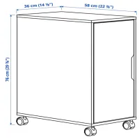Комод для офиса Ikea Alex 76 x 36 x 58см / ДСП / Белый дуб photo 2