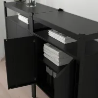 Comodă pentru birou Ikea Bror 110 x 170 x 40 / Metal / Black photo 5