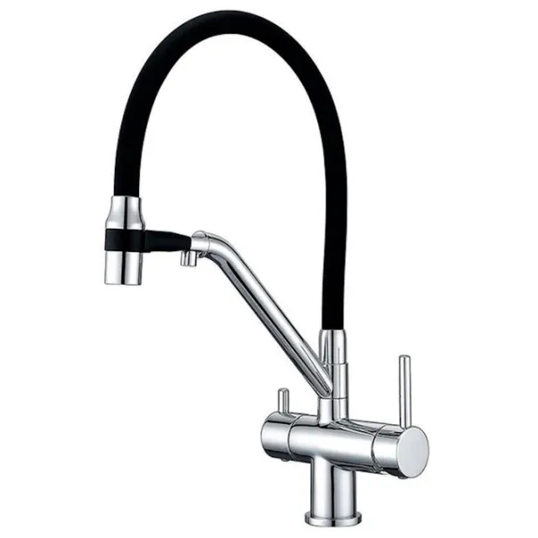 Baterie pentru bucătărie Gappo G4398-80 cu două pîrghii / Pivotantă / Alamă / Black photo 1 Baterie pentru bucătărie Gappo G4398-80 cu două pîrghii / Pivotantă / Alamă / Black photo 1