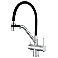 Смеситель для кухни Gappo G4398-80 двухвентильный / Поворотный / Латунь / Черный