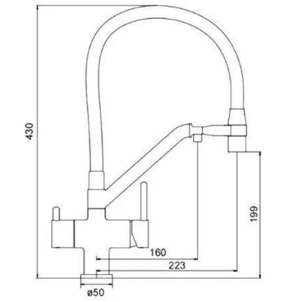 Baterie pentru bucătărie Gappo G4398-80 cu două pîrghii / Pivotantă / Alamă / Black photo 7 Baterie pentru bucătărie Gappo G4398-80 cu două pîrghii / Pivotantă / Alamă / Black photo 7