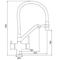 Baterie pentru bucătărie Gappo G4398-80 cu două pîrghii / Pivotantă / Alamă / Black photo 7
