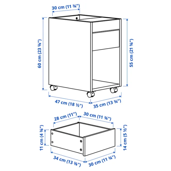 Comodă pentru birou Ikea Tonstad 60 x 30 x 47 / PAL / Oak Veneer photo 2
