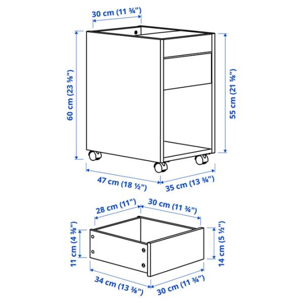 Comodă pentru birou Ikea Tonstad 60 x 30 x 47 / PAL / Oak Veneer photo 2