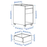 Comodă pentru birou Ikea Tonstad 60 x 30 x 47 / PAL / Oak Veneer photo 2
