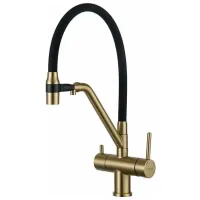 Baterie pentru bucătărie Gappo G4398-83 cu două pîrghii / Pivotantă / Alamă / Gold
