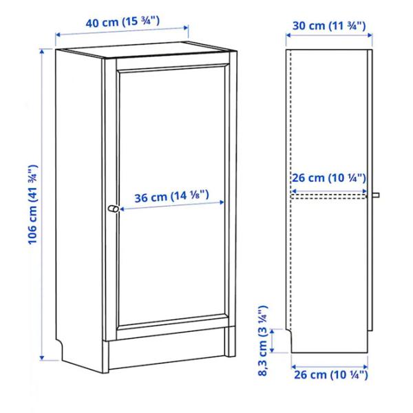 Comodă pentru birou Ikea Billy/Oxberg 106 x 40 x 30 / MDF / Alb photo 2