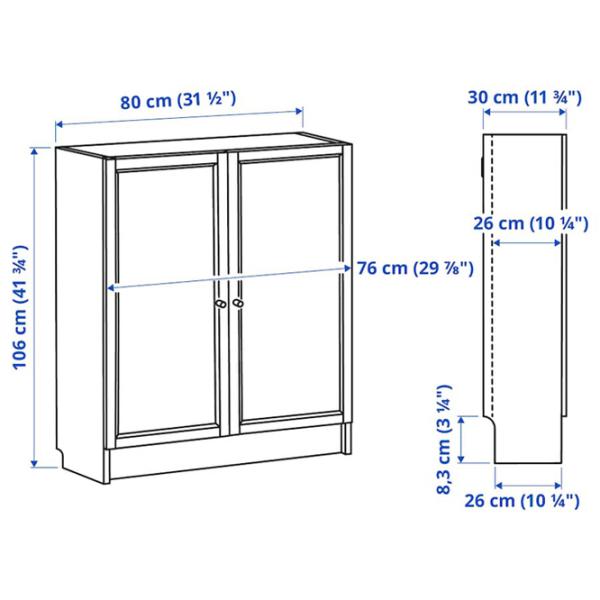 Comodă pentru birou Ikea Billy/Oxberg 106 x 80 x 30 / MDF / Alb photo 2