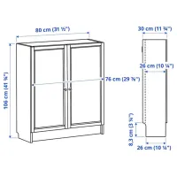 Comodă pentru birou Ikea Billy/Oxberg 106 x 80 x 30 / MDF / Alb photo 2