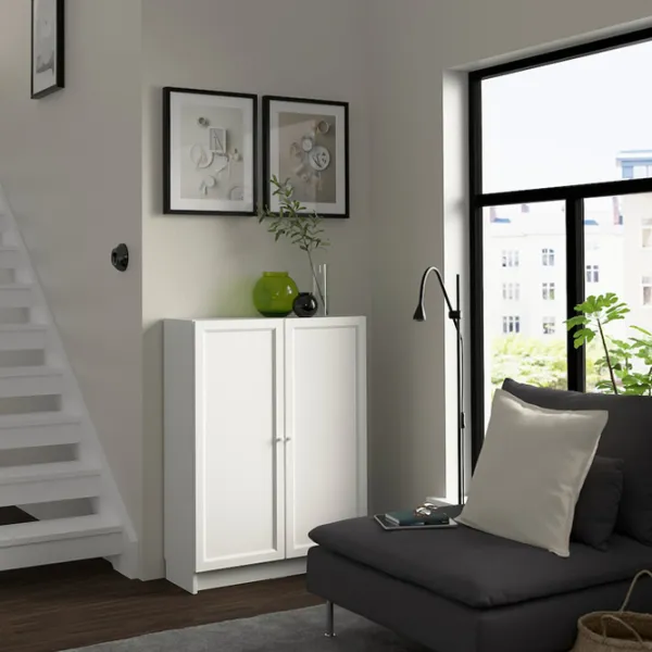 Comodă pentru birou Ikea Billy/Oxberg 106 x 80 x 30 / MDF / Alb photo 6