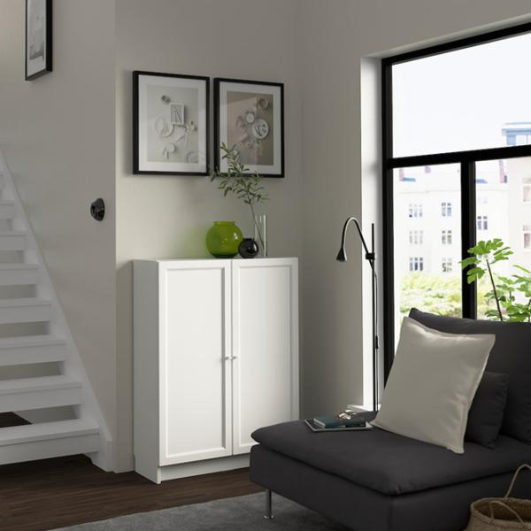 Comodă pentru birou Ikea Billy/Oxberg 106 x 80 x 30 / MDF / Alb photo 6
