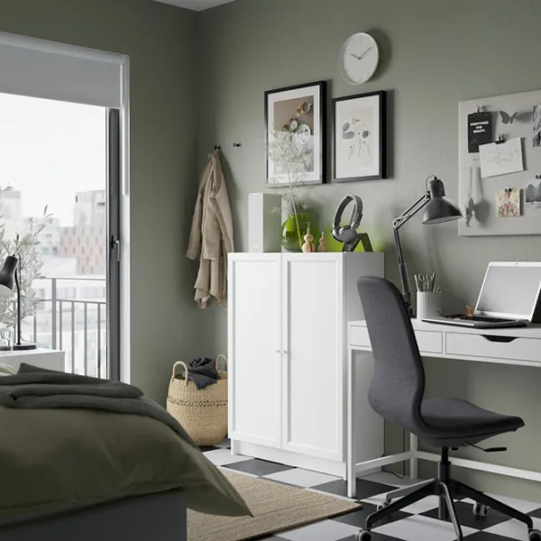 Comodă pentru birou Ikea Billy/Oxberg 106 x 80 x 30 / MDF / Alb photo 7