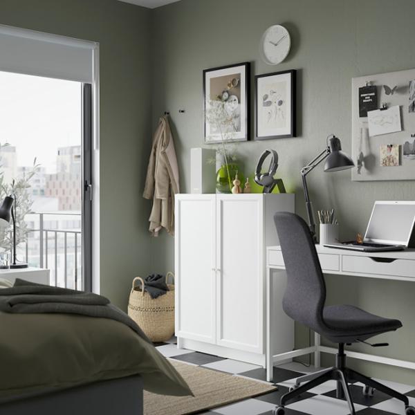 Comodă pentru birou Ikea Billy/Oxberg 106 x 80 x 30 / MDF / Alb photo 7