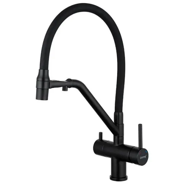 Baterie pentru bucătărie Gappo G4398-86 cu două pîrghii / Pivotantă / Alamă / Black photo 1