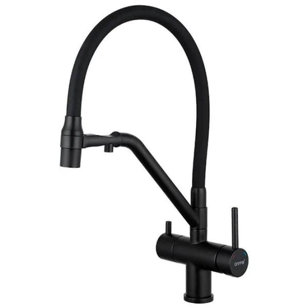 Baterie pentru bucătărie Gappo G4398-86 cu două pîrghii / Pivotantă / Alamă / Black photo 1