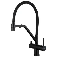 Baterie pentru bucătărie Gappo G4398-86 cu două pîrghii / Pivotantă / Alamă / Black