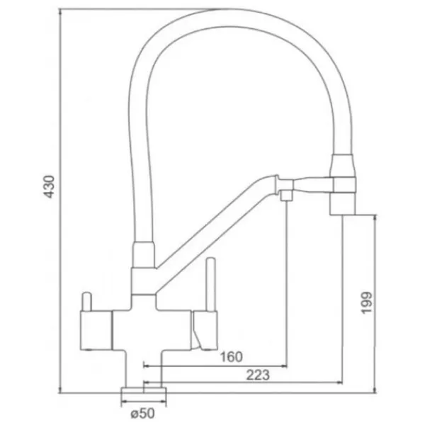 Baterie pentru bucătărie Gappo G4398-86 cu două pîrghii / Pivotantă / Alamă / Black photo 6