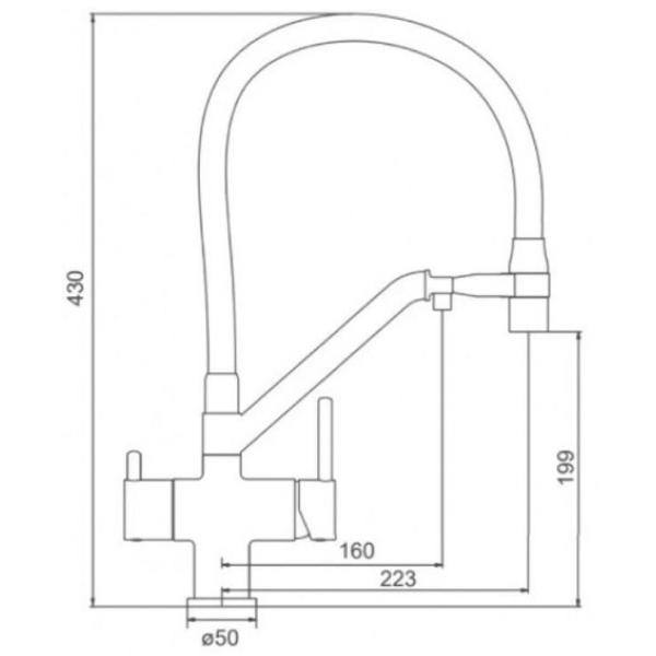 Baterie pentru bucătărie Gappo G4398-86 cu două pîrghii / Pivotantă / Alamă / Black photo 6