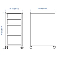 Комод для офиса Ikea Micke 75 x 35 x 50см / МДФ / Белый photo 2